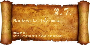 Markovitz Tímea névjegykártya